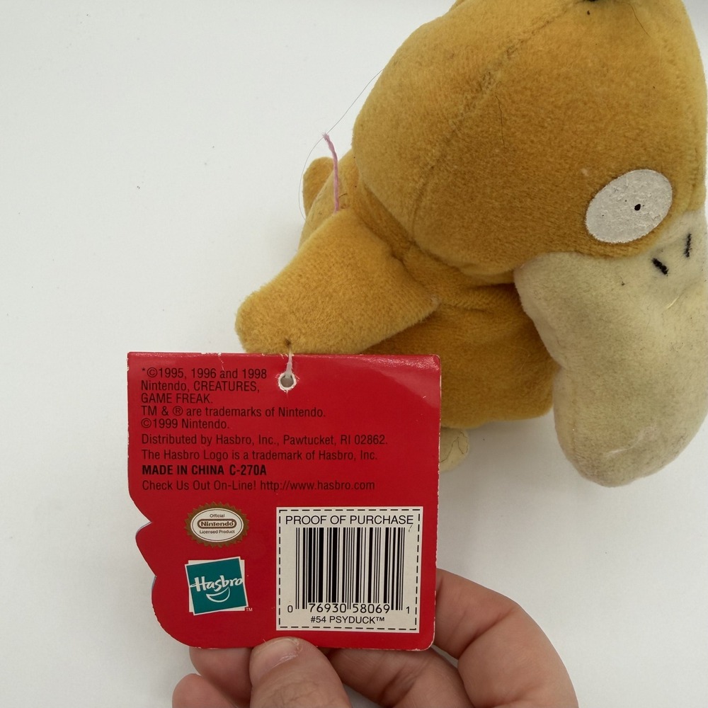 Vintage Pokemon‎ Psyduck Plush Toy 1998 Hasbro Nintendo Stuffed Animal - Picture 3 of 7